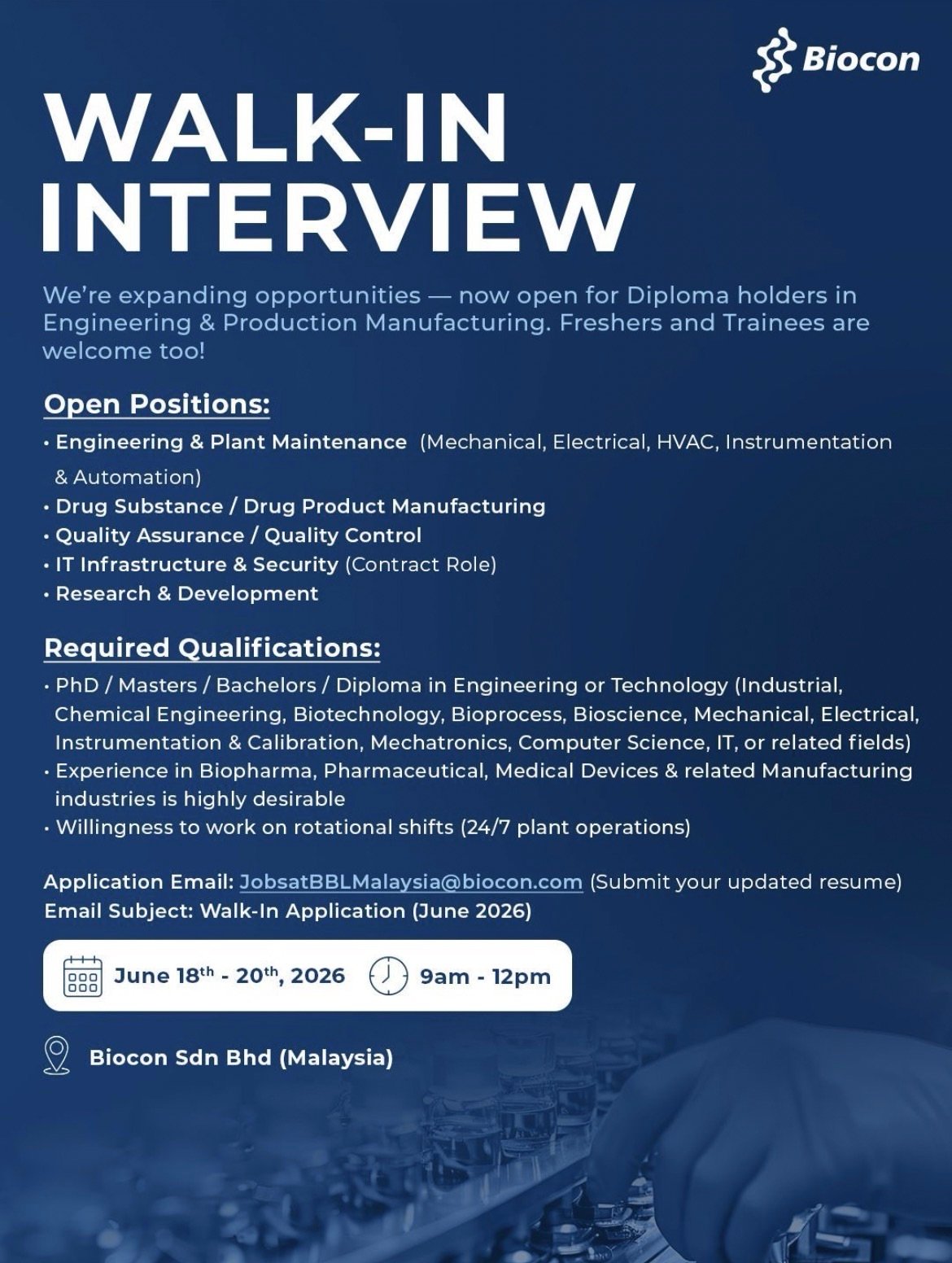 Biovonic Healthcare Pvt. Ltd. & Leeford Healthcare Ltd. Walk-In Drive 2026 | Multiple Pharma Jobs in QA, QC, Microbiology, Production, Engineering & Warehouse